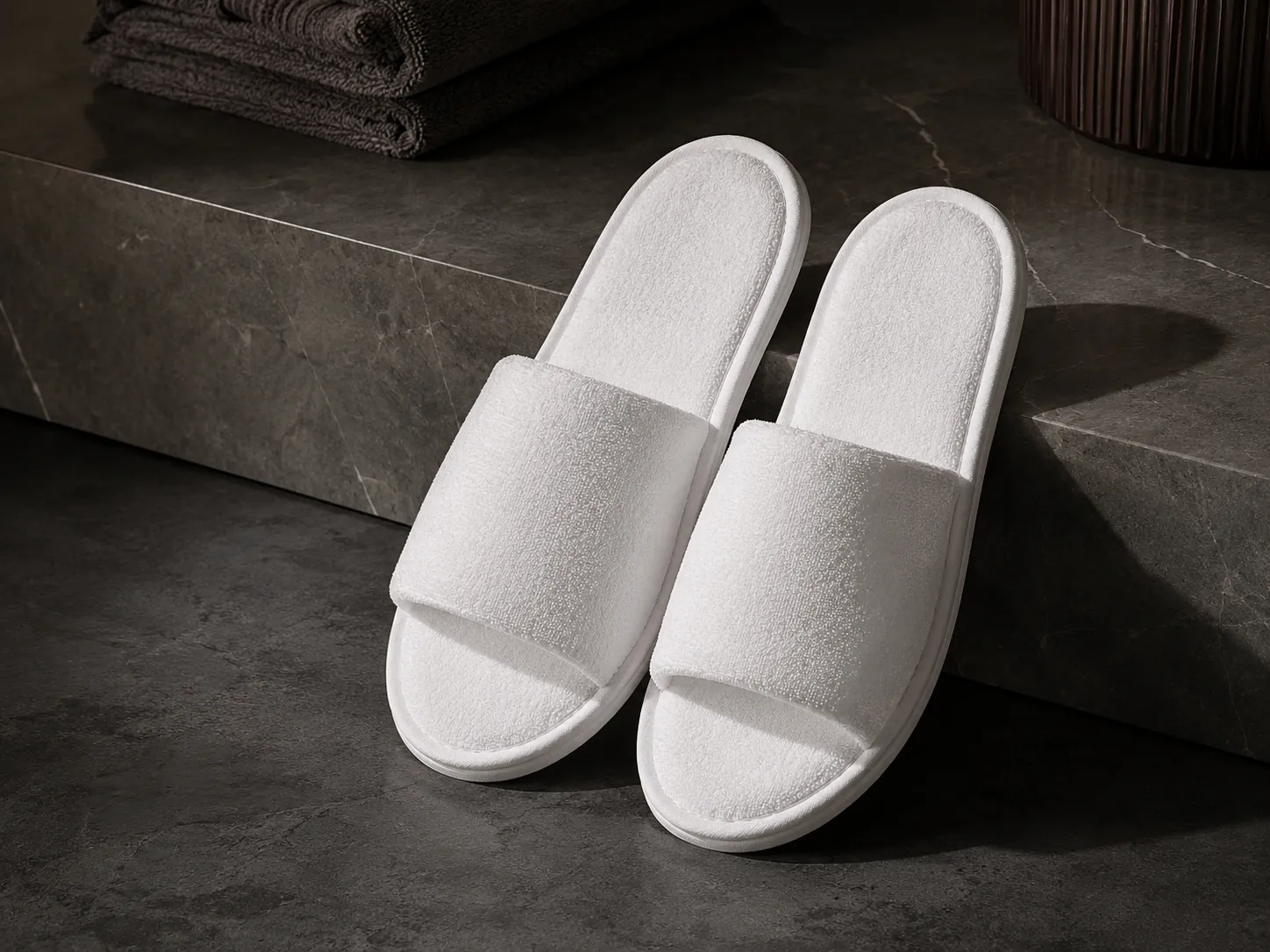 Weisse Hotelslipper für Hotels und Hospitality